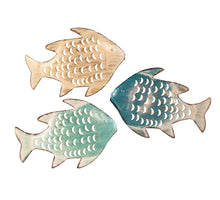 WANDDECO VISSEN METAAL 45X30/38CM 3 ASSORTIE