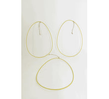 Metal Egg pendant 35cm yellow pack of 3 pieces