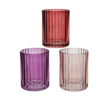 glass tealight holder vertical rim 3clas assorted dia7.5x10cm