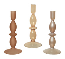 Candlestick glass shiny with spray color 3kl.assortie dia9-H20.5cm
