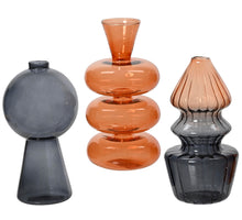 Vaas glas ''organic'' 3 assortie multi H15,2 D8,5cm