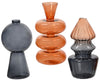 Vaas glas ''organic'' 3 assortie multi H15,2 D8,5cm