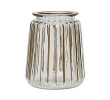 Windlicht glas ''Rory'' helder/goud D12 H15cm