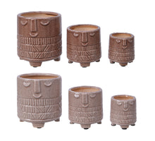 Set a 3 stoneware planter 2col assorted dia15X15.5cm