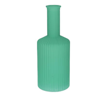 Glass vase Caro lines neck d3.7/8.2xh20.5 turquoise matt