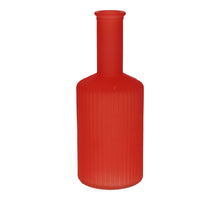 Glass vase Caro lines neck d3.7/8.2xh20.5 cherry red matt