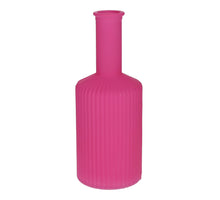 Glass vase Caro lines neck d3.7/8.2xh20.5 fuchsia matt