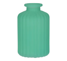 Glass bottle Caro lines d3.5/6.2xh10 turquoise matt