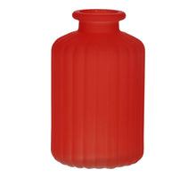 Glass bottle Caro lines d3.5/6.2xh10 cherry red matt