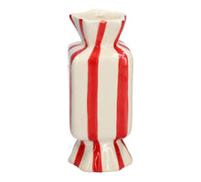 Vase Candy 6.5x6.5x15 red/white