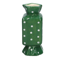 Vase Candy 6.5x6.5x15 green+dots