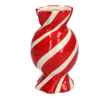 Vase Candy d6.5/8.5xh15 red/white swirl