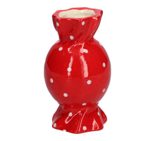 Vase Candy d6.5/8.5xh15 red+dots