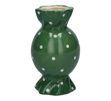 Vase Candy d6.5/8.5xh15 green+dots