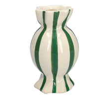 Vase Candy d9/11.5xh20 green/white