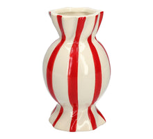 Vase Candy d9/11.5xh20 red/white