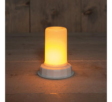 VLAMVERLICHTING LED OP BATTERIJ MET TIMER 9.5X7.5CM WIT