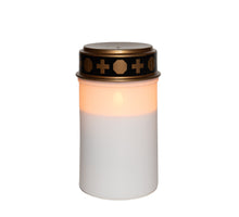 GRAFVERLICHTING LED WIT OP BATTERIJ MET TIMER 12X7CM
