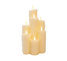 DRUIPKAARS WAX 7 X 3D VLAM OP 2XAA BATTERIJ MET TIMER 15X15X25.5CM IVOOR