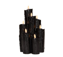 DRUIPKAARS WAX 7 X 3D VLAM OP 2XAA BATTERIJ MET TIMER 15X15X25.5CM ZWART