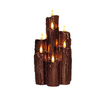DRUIPKAARS WAX 7 X 3D VLAM OP 2XAA BATTERIJ MET TIMER 15X15X25.5CM BRONS