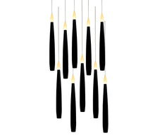 KAARS ZWEVEND LED MET TIMER INCLUSIEF TOVERSTOK, DRAAD EN HAKEN 10 STUKS H15CM ZWART
