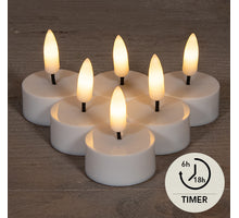 B.O.T. 6ST 3D VLAM LED THEELICHT WARM WIT VLAMEFFECT MET TIMER