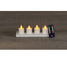 SET 4ST OPLAADBARE BEWEGENDE VLAM THEELICHT WIT D3,8 H6CM