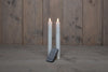 Dinner Candle BO 2 Pieces White Rustic Wax 23cm Moving Flame with 2x2AAA Remote Control