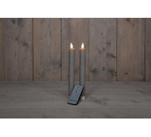 DINERKAARS B.O. 2ST TAUPE RUSTIEK WAX 23CM BEWEGENDE VLAM MET AFSTANDSBEDIENING 2X2AAA