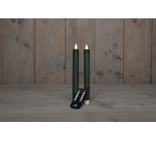 DINERKAARS B.O. 2ST ANTIEKGROEN RUSTIEK WAX 23CM BEWEGENDE VLAM MET AFSTANDSBEDIENING 2X2AAA