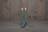 DINERKAARS B.O. 2ST JADE GROEN RUSTIEK WAX 23CM BEWEGENDE VLAM MET AFSTANDSBEDIENING 2X2AAA