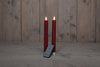 DINNER CANDLE BO 2PCS BORDEAUX RUSTIC WAX 23CM MOVING FLAME WITH REMOTE CONTROL 2X2AAA