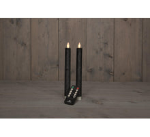 DINERKAARS B.O. 2ST ANTRACIET RUSTIEK WAX 23CM BEWEGENDE VLAM MET AFSTANDSBEDIENING 2X2AAA