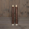 DINNER CANDLE BO 2PCS BRONZE RUSTIC WAX 23CM MOVING FLAME WITH REMOTE CONTROL 2X2AAA