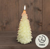 KERSTBOOM KAARS B.O.T 3D LONT IVOOR RUSTIEK WAX 9,5X20CM 2XAAA / TIMER
