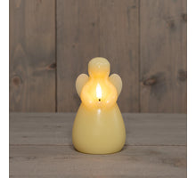 KAARS ENGEL WAX LED 3D VLAM OP BATTERIJ MET TIMER D8.5H14.5CM IVOOR