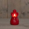 ANGEL WAX CANDLE LED 3D FLAME BATTERY OPERATED WITH TIMER D8.5H14.5CM RED