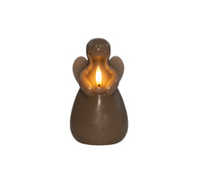 KAARS ENGEL WAX LED 3D VLAM OP BATTERIJ MET TIMER D8.5H14.5CM TAUPE