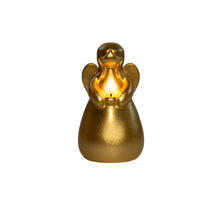KAARS ENGEL WAX 3D VLAM OP 2XAAA BATTERIJ MET TIMER 14.5X8.5CM GOUD