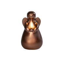 KAARS ENGEL WAX 3D VLAM OP 2XAAA BATTERIJ MET TIMER 14.5X8.5CM BRONS