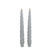 Dinner candle, Christmas tree, wax, 3D flame, 2 x 2AAA battery, with remote control, 27cm, white, 2 pieces.