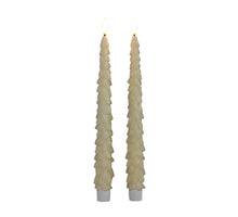 DINERKAARS KERSTBOOM WAX 3D VLAM OP 2X2AAA BATTERIJ MET AFSTANDSBEDIENING 27CM IVOOR 2 STUKS