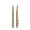 DINERKAARS KERSTBOOM WAX 3D VLAM OP 2X2AAA BATTERIJ MET AFSTANDSBEDIENING 27CM IVOOR 2 STUKS