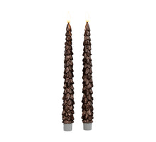 DINERKAARS KERSTBOOM WAX 3D VLAM OP 2X2AAA BATTERIJ MET AFSTANDSBEDIENING 27CM BRONS 2 STUKS
