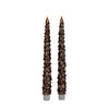 DINERKAARS KERSTBOOM WAX 3D VLAM OP 2X2AAA BATTERIJ MET AFSTANDSBEDIENING 27CM BRONS 2 STUKS