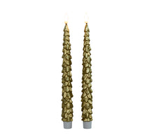 DINERKAARS KERSTBOOM WAX 3D VLAM OP 2X2AAA BATTERIJ MET AFSTANDSBEDIENING 27CM GOUD 2 STUKS