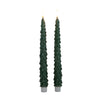 DINERKAARS KERSTBOOM WAX 3D VLAM OP 2X2AAA BATTERIJ MET AFSTANDSBEDIENING 27CM JADE GROEN 2 STUKS