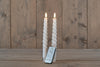 Dinner Candle BO 2 Pieces White Swirl Wax 23cm 3D Wick with 2x2AAA Remote Control