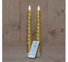 DINERKAARS B.O. 2ST GOUD SWIRL WAX 23CM 3D LONT MET AFSTANDSBEDIENING 2X2AAA